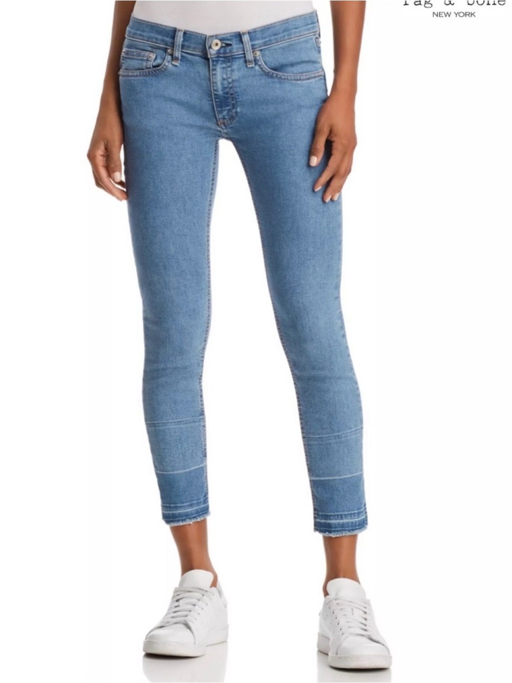 Rag & Bone Ankle Skinny Pham Frayed Hem Jeans
